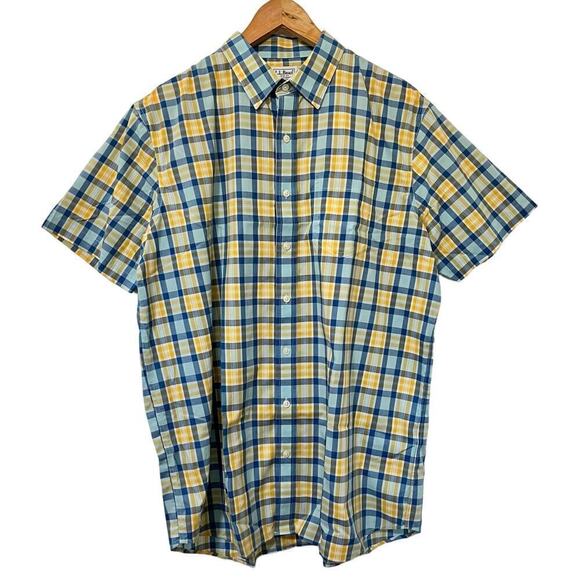 L.L. Bean Men’s Comfort Stretch Oxford Shirt Size L TALL Pale Turquoise NEW - Picture 1 of 6